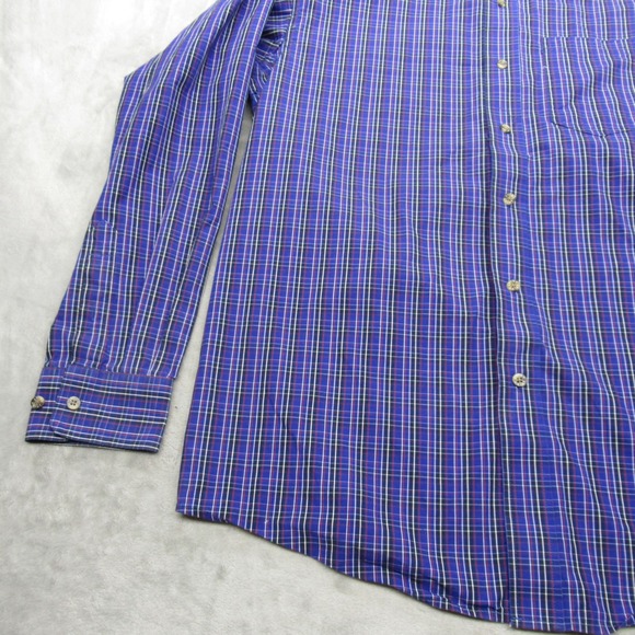 Ariat Pro Series Shirt Mens Medium Purple Plaid Pocket‎ Long Sleeve Button Down - Picture 6 of 13